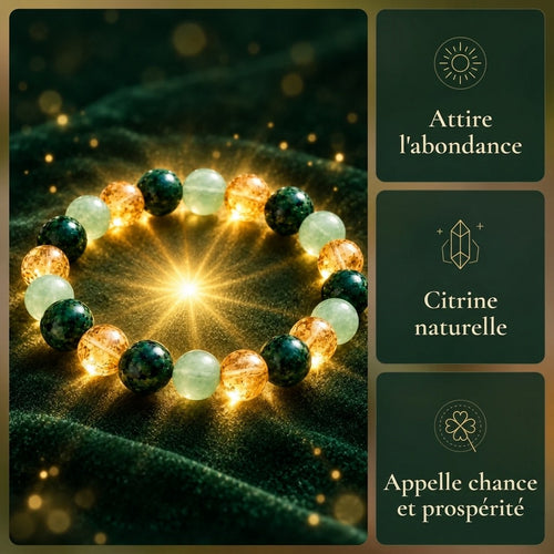 Bracelet d'abondance Arvelline : attire l'abondance, citrine naturelle