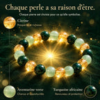 Chaque perle a sa raison d'être : citrine, aventurine verte, turquoise africaine